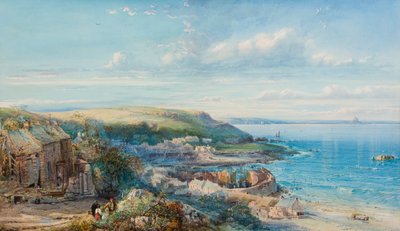 A Mount’s Bay Fishing Village (Mousehole) by George Wolfe